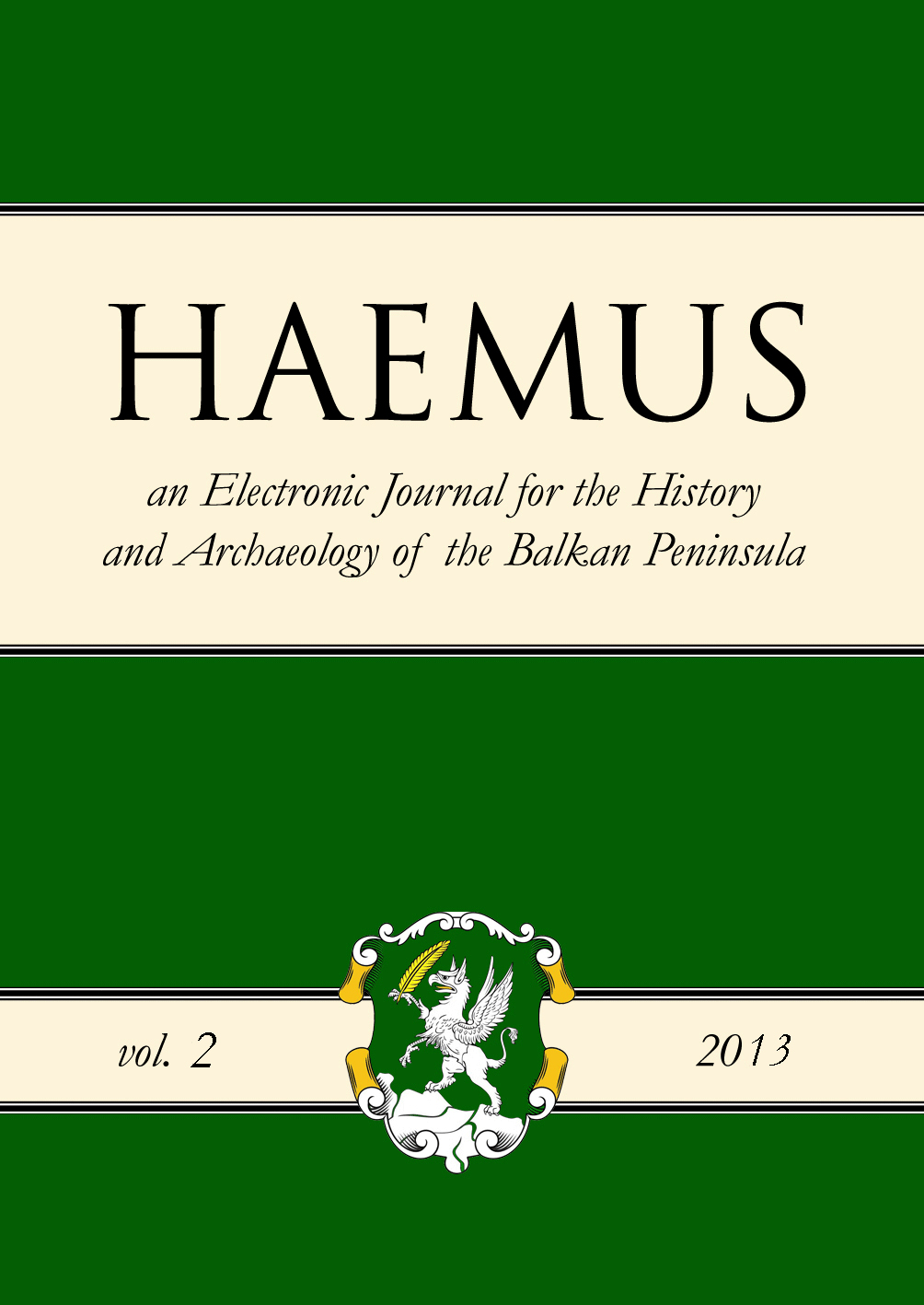Cover Haemus Journal 2-2013