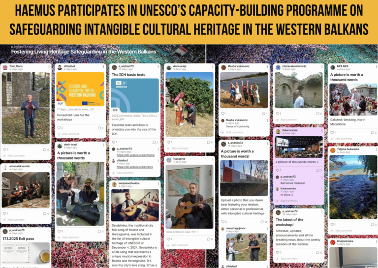 HAEMUS Participates in UNESCO’s Capacity-Building Programme on Safeguarding Intangible Cultural Heritage in the Western Balkans